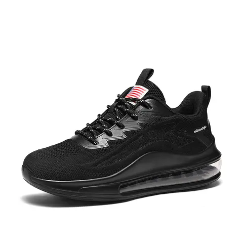 Men's Fancy Casual Trainers - Lightweight Breathable Textile Sporty Modern Look Slip-On Shoes with Rubber Air Cushion Sole for Running, Walking