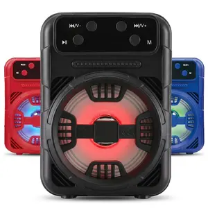 Compact Wireless Speaker with Dual-Format Media Player, Portable SoundBox with RGB LED Light Control, Direct DC 5V Powered Desktop Audio System Supporting FM Auto-Search & TF Card