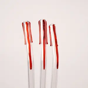 Blood Drip Halloween Glass Straws 3 Pack for 16oz, 17oz, 20oz Cups