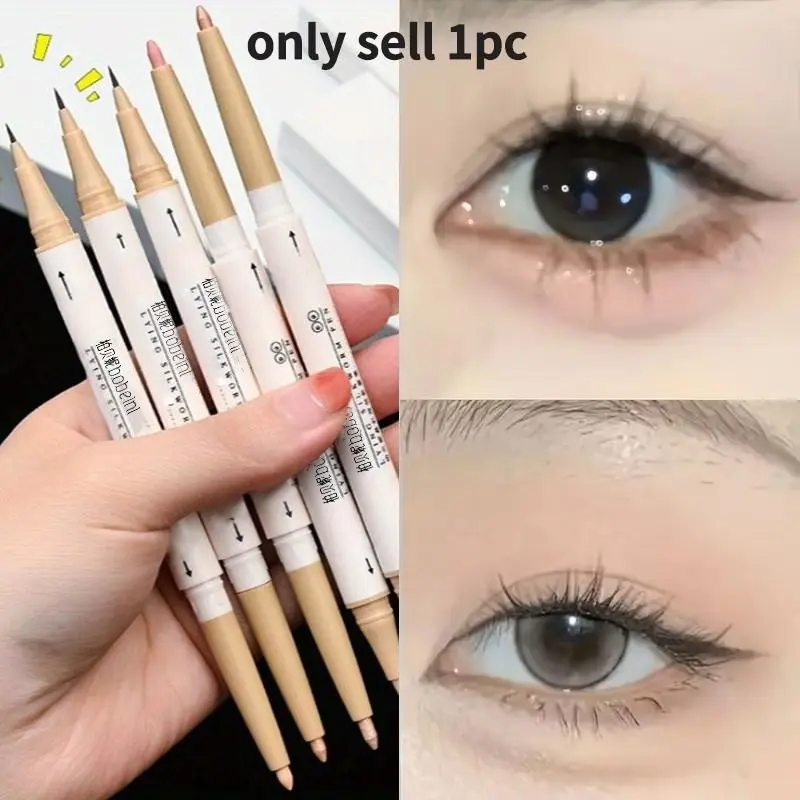 Five Colors Fine Tip Dual-Ended Eyeliner Highlighter Pen, Eye Makeup Products, Enhance Eye Makeup, Easy Inner Corner Brightening, Natural Soft Eye Contour, Solid Form