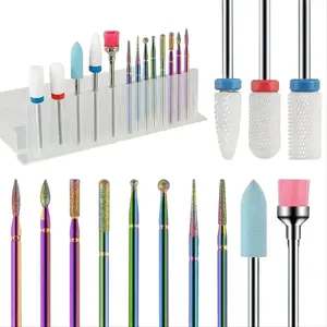New 13Pcs Professional Ceramic Nail Drill Bit Set Electric Manicure File for Acrylic Gel Nails and Cuticles