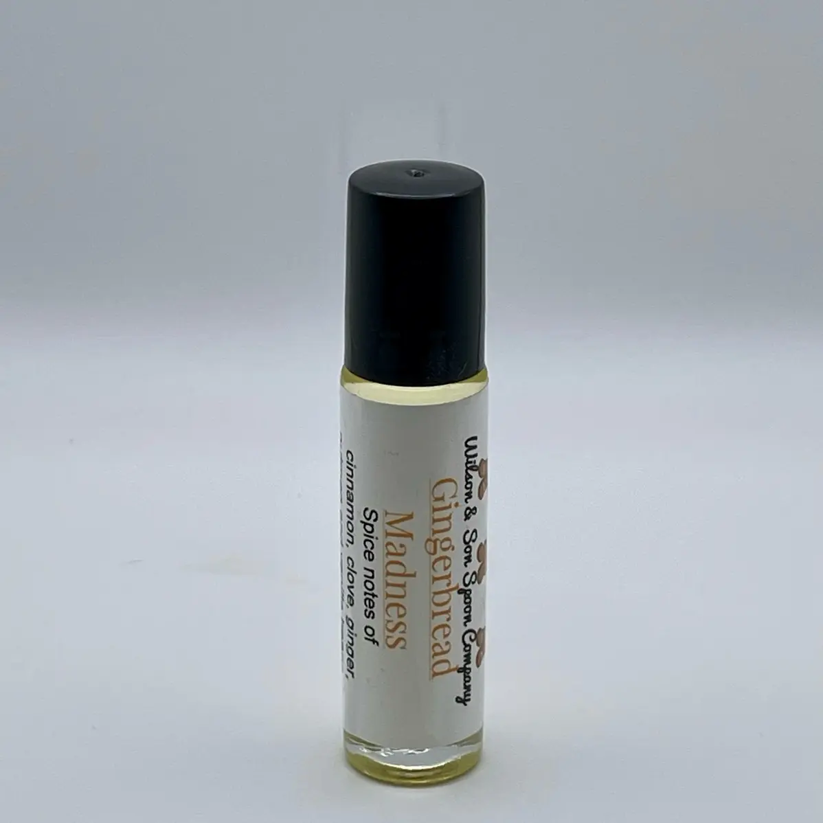 Roll-On Body Oil with Gingerbread Aroma, Hydrating Vegan Moisturizer with Almond & Ginger Oils for Body Care, 10 mL