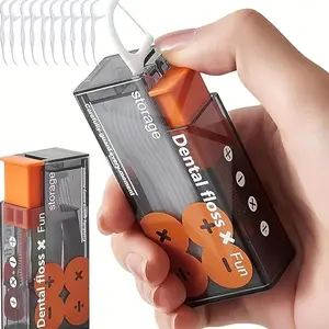 Portable Dental Floss Dispenser, Fashionable Lighter Design Automatic Toothpick Holder, Ideal for Home & Travel Use, Floss Picks