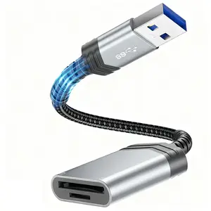High-Speed USB 3.0 SD/TF 2-in-1 Card Reader, Stable and High-Speed Memory Card Reader, Compatible with SDXC, SDHC, SD, MMC, RS-MMC, and Micro SDXC SD Cards, Gray