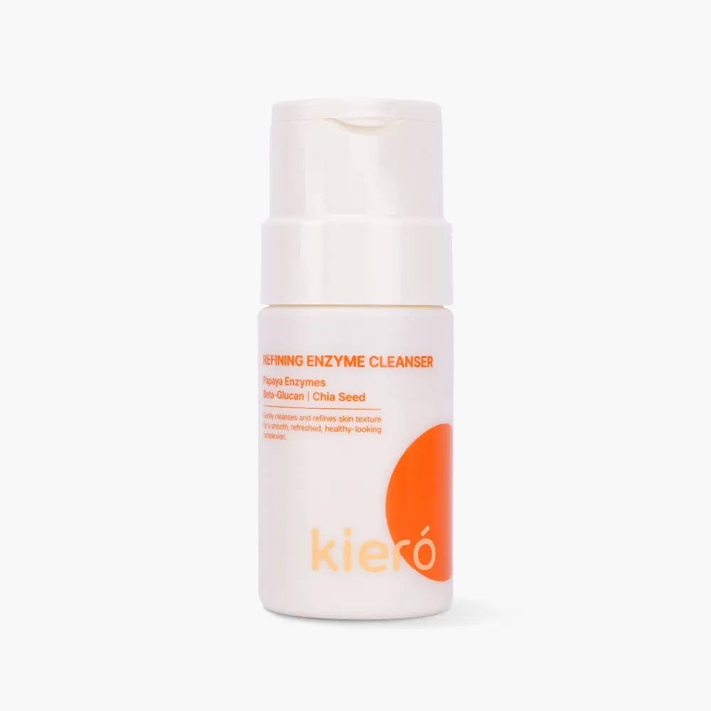 Kiero Refining Enzyme Cleanser - Official Product Foaming Enzyme Powder Face Wash with Papaya Enzymes, Chia Seeds & Beta-Glucan - Vegan Facial Cleanser with Gentle Exfoliation for Pore Buildup & Impurities (1.76 oz)