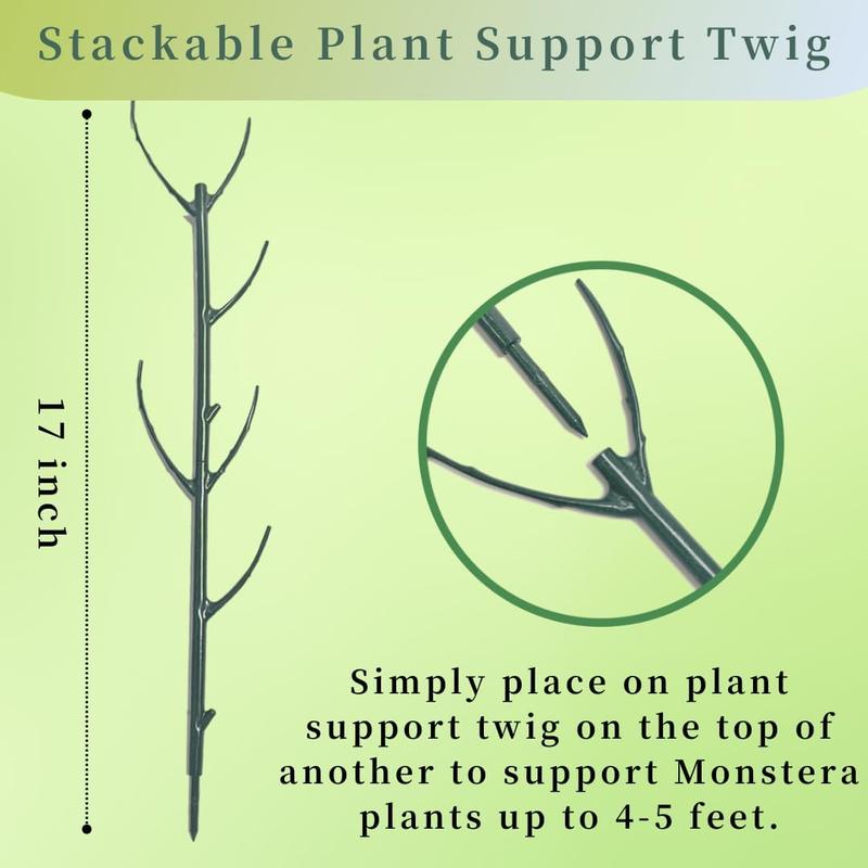 10 Pack Stackable  Support Stakes, 75inch Climbing  Sticks Structures for Monstera with Garden Ties, Durable Alternative to Moss Pole for Indoor Outdoor