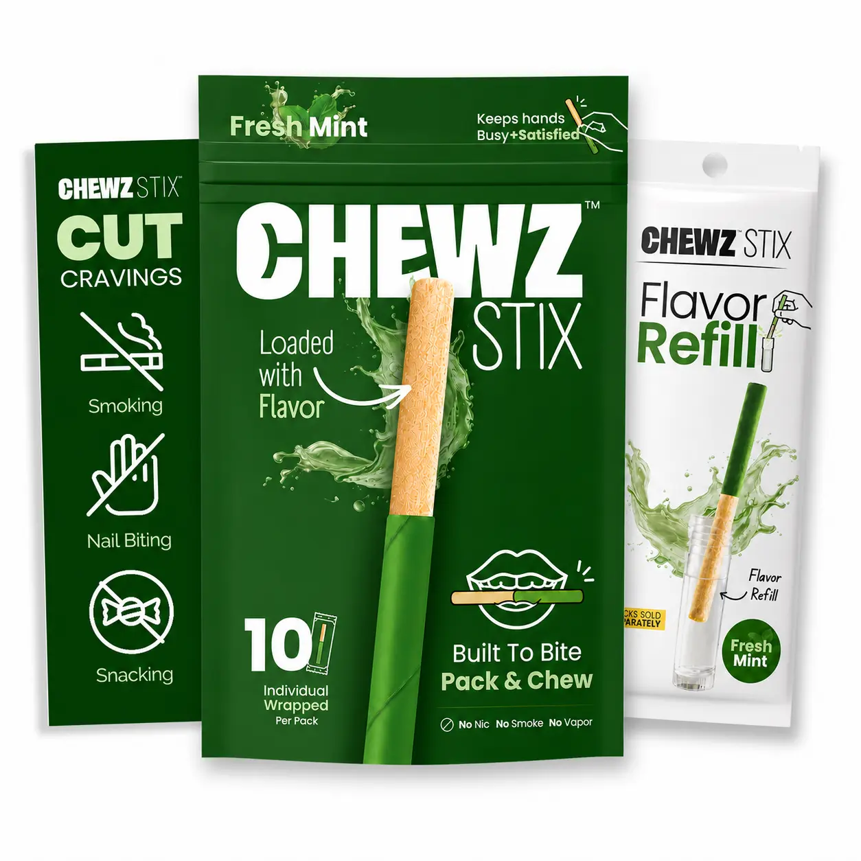 CHEWZ Chewable Stix — Flavored Birchwood Fidget Tool, Variety Pack | Sugar Free, Non-Electronic