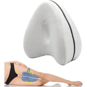 Hip Alignment Pillow for Side Sleepers – Knee Pillow for Sciatica & Hip Pain Relief, Spine Leg Cushion for Pregnancy, Seniors, and Recovery (White)
