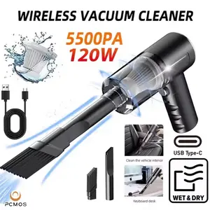 Wireless Vacuum Cleaner 5500PA 120W USB Type-C Wet & Dry Portable Car Interior Keyboard Desk Cleaner