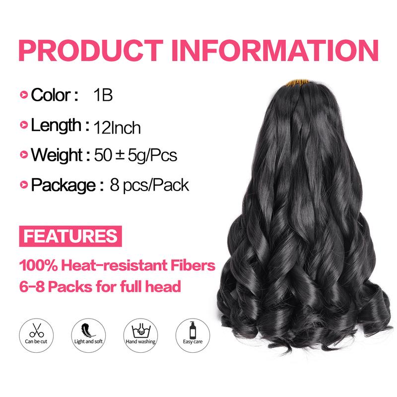 French Curl Braiding Hair 12 Inch 8 Packs Natural Black Curly Braiding Hair Pre Stretched 50g/pack Loose Wavy Crochet Hair Synthetic Hair Extensions for Black Women (12 inch,8 packs, 1B) French Curl Braiding Hair 12 Inch 8 Packs Natural Black Curly Braiding Hair Pre Stretched 50g/pack Loose Wavy Crochet Hair Synthetic Hair Extensions for Black Women (12 inch,8 packs, 1B)