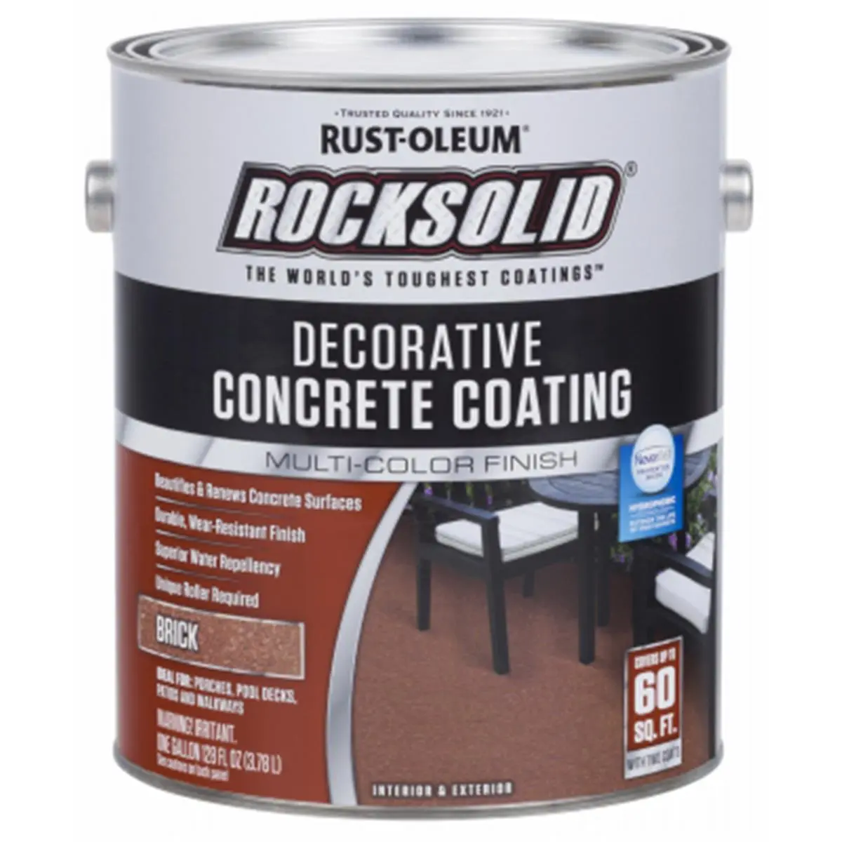 212 MAIN Rust-Oleum 230224 1 gal Interior-Exterior Decorative Concrete Coating - Textured Brick Finish, Exterior Paint, Ideal for Patios, Home DIY Projects