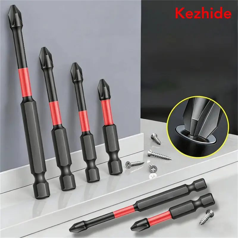 Kezhide 6PCS Magnetic Impact Phillips Bit Anti-Slip Impact Long Screwdriver Bit Set Hex Shank Cross Impact Driver Bit for Power Drilling summervibes fathersdaygift