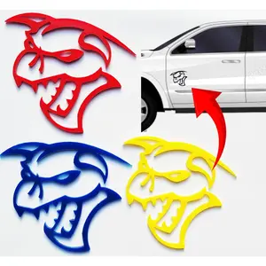 2x Demoncat Ghoul Logo Emblem Badge Dodge Challenger Charger Hellcat Demon SRT