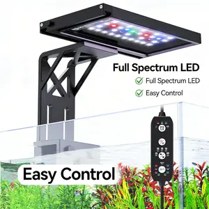 SEAOURA Clip On Aquarium Light for Plants 24/7 Cycle Fish Tank Lights with Timer Full Spectrum  Mode Auto On Off Adjustable Brightness and Height 20W 12inch for 12-20 inch Tank Brightness Fish Tank Light with for Planted Tank Aquatic Life  RGB Led