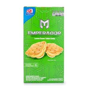 GAMESA Emperador Limón & Lime Cookies 356g - Lemon Flavor Digestive Biscuit Snack - 6 Packs - Naturally & Artificially Flavored - Mexican Snack
