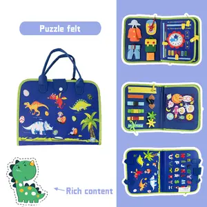 Dragon Plush toddler Felt Toys Interactive Busy Board for Preschool Educational Travel Puzzle with Fine Motor Skills Development Tactile Play for Young Children montessori toys sensory learning tools Color Sorting Dinosaur Sensory Toy Montessori Shape Sor