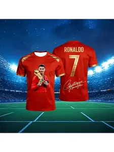 New Messi 10 red and blue 3D jersey, fitness training competition quick-dry sportswear, summer men's T-shirt, large size