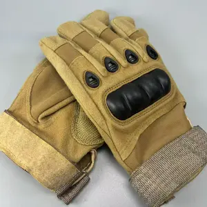 Tactical Military Gloves | Full Finger Protective Work Gloves for Men, Anti-Slip & Impact Resistant, Outdoor Hunting Camping Riding Motorcycle Gloves (Tan)