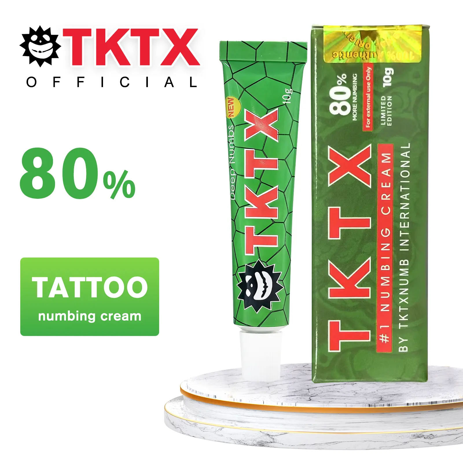 Buy 1 Get 1 Free! TKTX 80% Fast-Acting Tattoo Numbing Cream delivers a smooth, pain-free tattoo experience. Formulated with lidocaine and professional-grade numbing ingredients, it’s ideal for tattoo art creation and all kinds of beauty treatments.