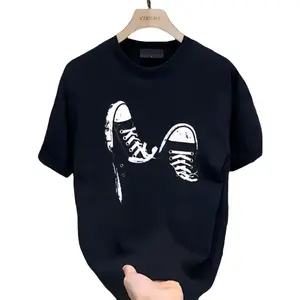 Summer New Simple Printed T-shirt Short Sleeves Round Neck Breathable  Fabric Top Womenswear Day Soft Thick Tshirt Streetwear Crewneck Casual Shortsleeve Basic Fitted Minimalist Graphic Tee Boxy Fit Shirt Baggy Shirt Guys New Summer Clothes