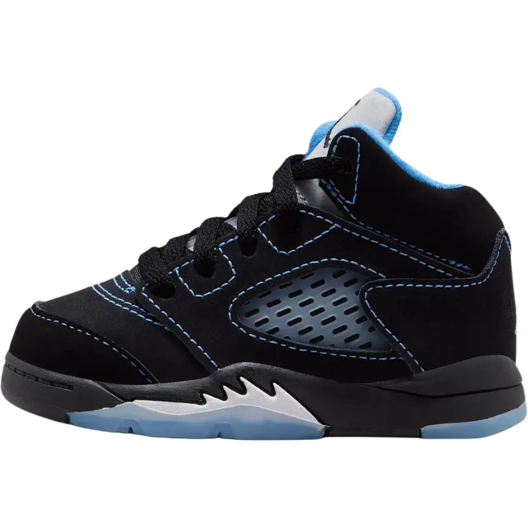 NIKE Air Jordan 5 Retro TD 'Black Carolina' Toddler Shoe - Soft Cushioning, Flexible Sole, Durable Rubber Outsole, Toddler Shoes