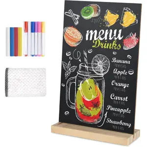 1 Pack Chalkboard 8 x 12 inch Tabletop Chalkboard Sign with  Base Double-Sided Message Boards Menu Chalkboard Stand for Kitchen Wedding Bar and Restaurant