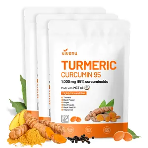 VivoNu Turmeric Curcumin 95 Softgels: 1000mg 95% Curcuminoids | Provides Antioxidant Protection, Anti-Inflammatory & Supports Immune Function (180 Softgels per Bag) mothersdaygift