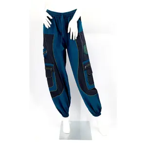 Flower of Life Embroidered Pants | Sacred Geometry Cotton Harem Pants