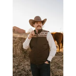 Men's Polyfill Quilted Vest with Aztec Design.M-25214