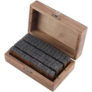 70 PCS Vintage Wooden Rubber Alphabet Letter Number Stamp Set with Vintage Wooden Box Gift for Diary Album Wedding Standard Writing