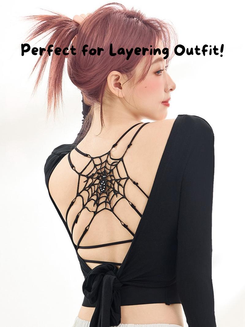 Alielnosirrah Dark Alt Spider Web Leopard Built-in Push-Up Bra Camisole Grunge Soft Goth Spandex & Nylon Gym & Rave Outfits Breathable Fabric Layering Piece Alielnosirrah Dark Alt Spider Web Leopard Built-in Push-Up Bra Camisole Grunge Soft Goth Spandex & Nylon Gym & Rave Outfits Breathable Fabric Layering Piece