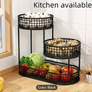 Elegant Multi-Tier Metal Fruit Basket - Luxury Design for Living Room & Coffee Table | Versatile Snack and Fruit Holder