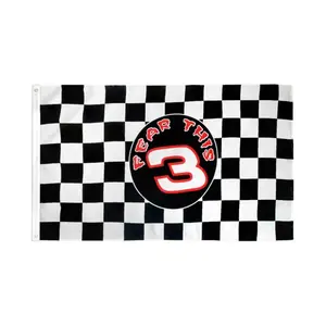 Part 3 Checkered Flag Banner, 3x5ft Polyester Banner, Bold Print, Dye Sublimation, Header Tape, Festive & Party Backdrop for Home Supplies