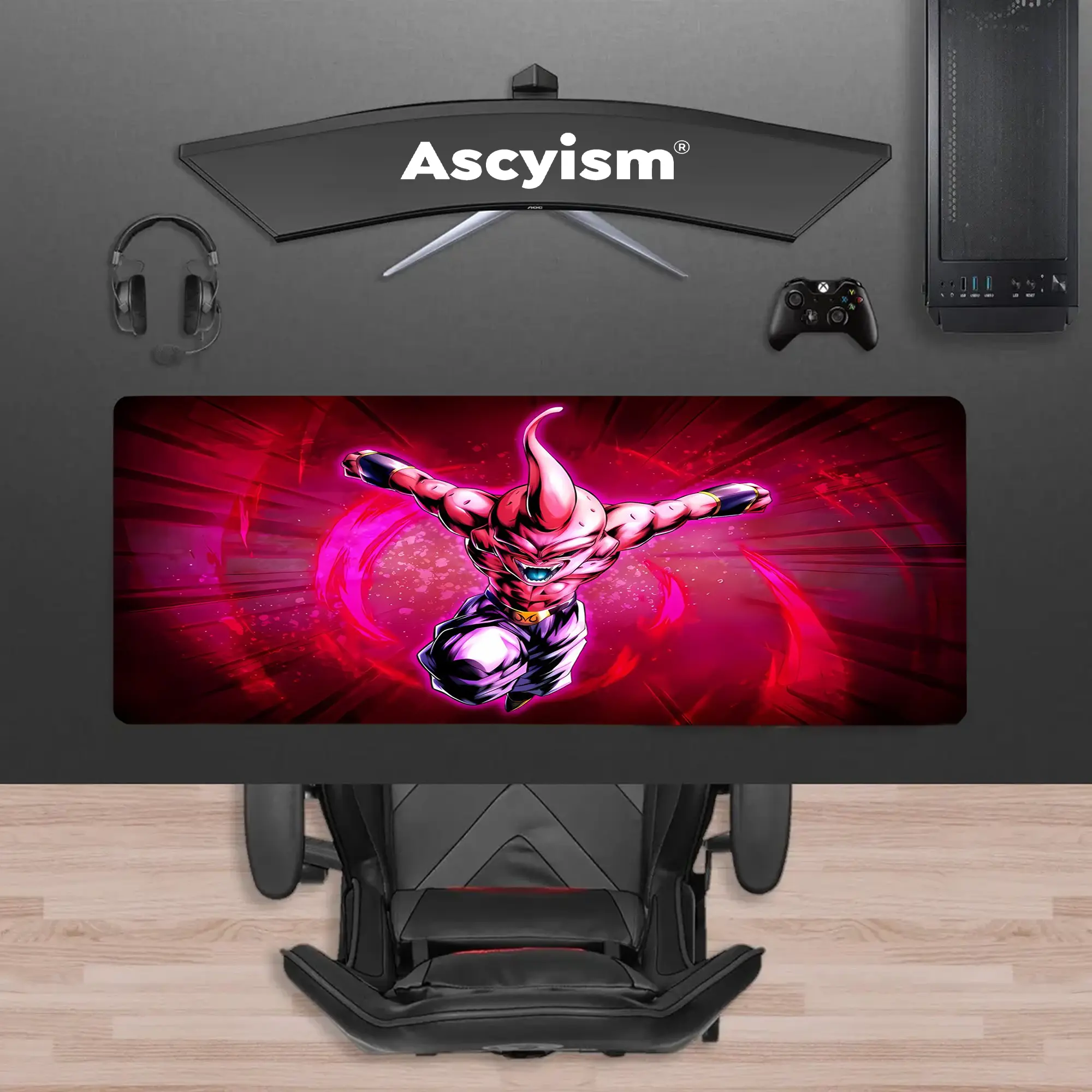 Kid Buu Dragon Ball Anime Gaming Mouse Pad, Majin Villain Manga Extended Desk Mat, Large Keyboard Pad, Waterproof Non-Slip Rubber Base Mousepad for PC Gamer Setup, Gaming Room Accessories, Office Gift and Desktop Decor, 40x20 Inch