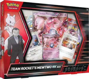 PokémonTCG: Team Rocket's Mewtwo EX Box - Includes Foil Promo Card, Photo Sticker, Oversize Foil Card & 4 Booster Packs with A Code Card