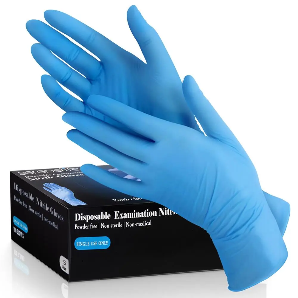 100-Pack Small Nitrile Cleaning Gloves | Nitrile Latex-Free Disposable Gloves - Puncture-Resistant, Industrial Grade Gloves with Textured Grip - Perfect for Household, Motor Vehicles & Food Service Use