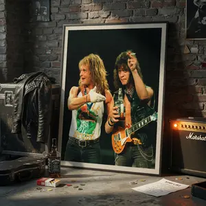 Eddie and Dave Rockstar Vibes Backstage Legends Vintage Premium Wall Art Poster Unframed HD Print Home Office Decor Unique Trendy Gift