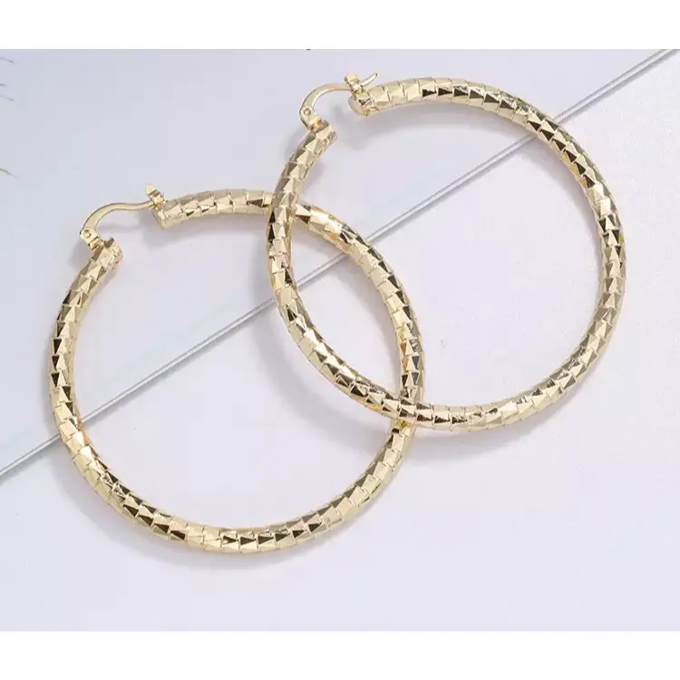 18 Karat Layered Real Gold-Filled Circular Hoop Statement Earrings for Women, Fashion Costume Gold Jewelry Accessory #41, Earring For Women, Gold Jewelry Earrings