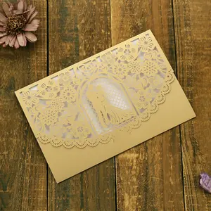 20pcs Wedding Invitation, Laser-Carved Elegant Craftsmanship, Customizable Printing Available
