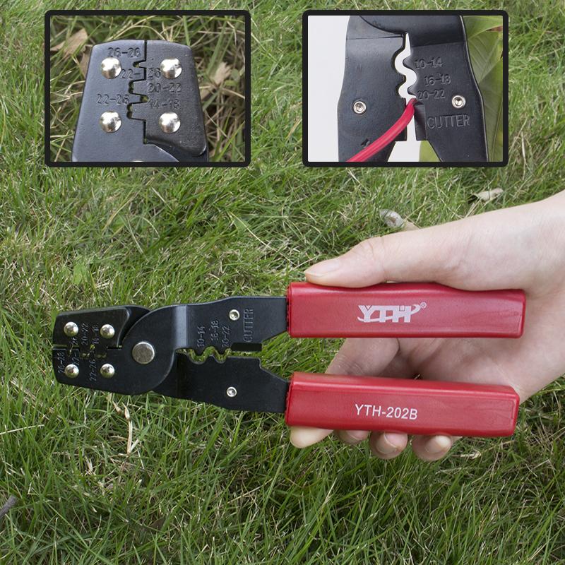 Portable Multi-Function Wire Crimper YTH-202b - Heavy-Duty Cable Crimper & Terminal Crimping Tool with Wire Stripper/Cutter, Handheld Pliers for Electricians, DIY, for & (22mm² Capacity)