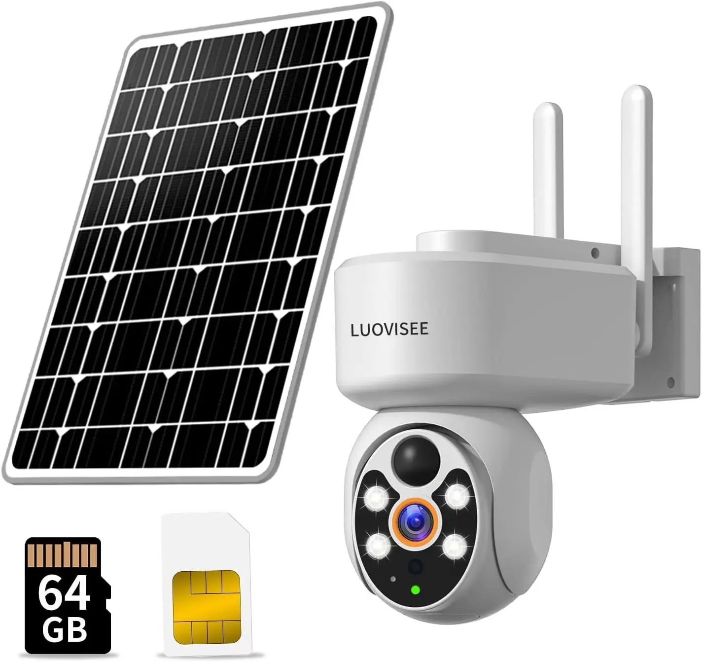 4G LTE Cellular Solar Surveillance Security Camera – 2K HD Video 360° View, No WiFi, No Power Cord Required