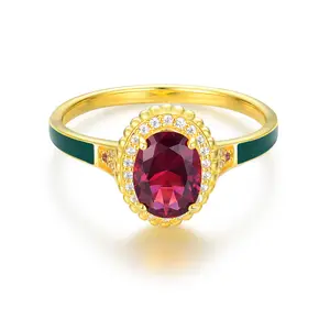 DW Romantic Garden  Lab created stones Ring Gold Plated Brozen
