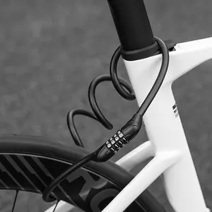 Venzio 2.62FT Bike Lock Cable, Heavy Duty 4-Digit Combination Lock, 10mm (3/8 inch) Self-Coiling Anti-Theft Security Cable for Bicycle, Scooter, Stroller, Fence, Gate, Grill, Outdoor Use