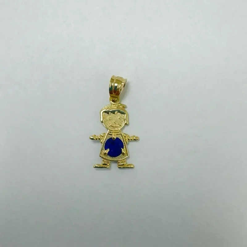 10k Gold Boy Charm, Dainty Pendant for Men's Jewelry, Minimalist Accessory for Daily Wear