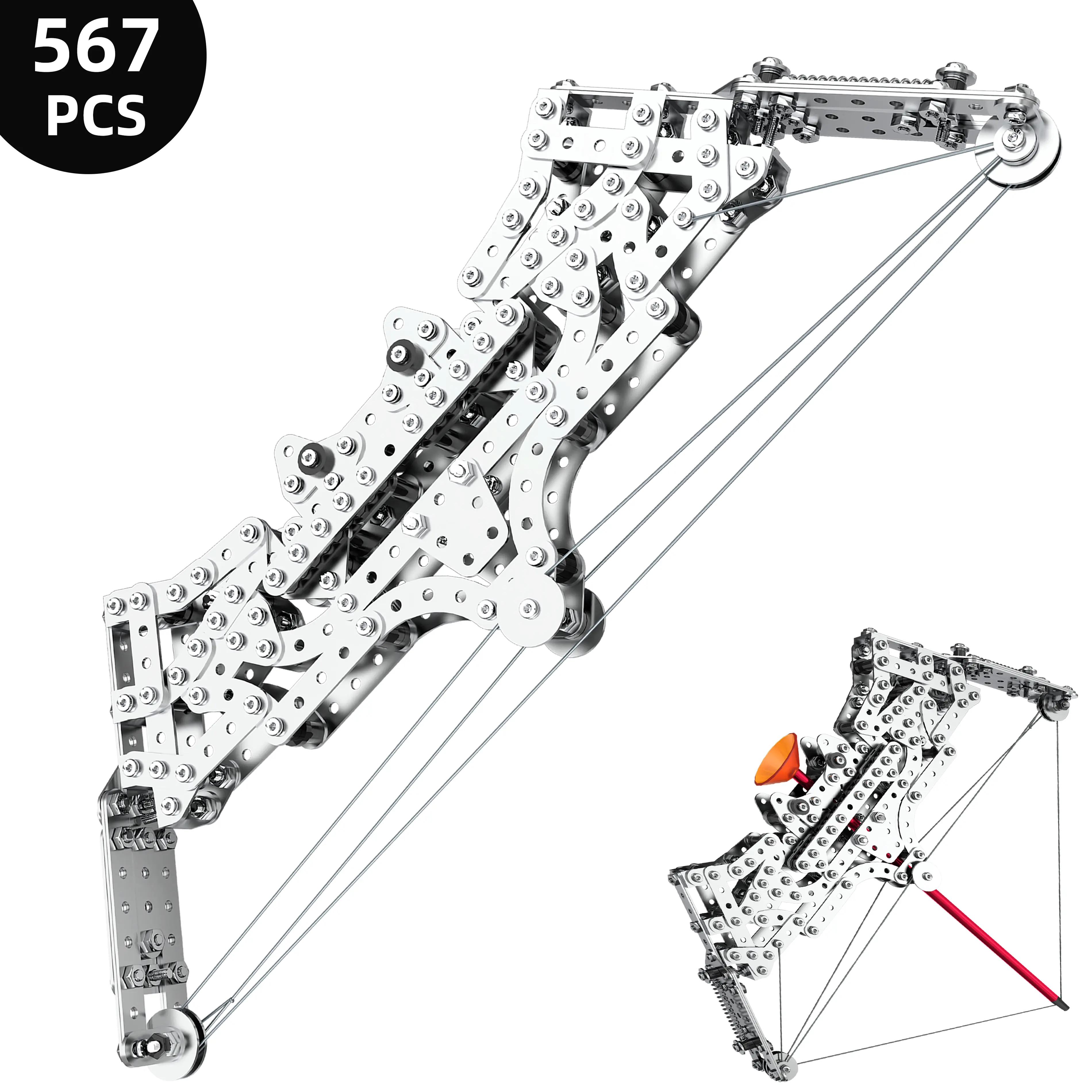 Bow and Arrow 567PCS 3D Metal Puzzle Mechanical Model Erector Set for Boys Adults and Men Perfect Christmas Birthday Gift Ornament