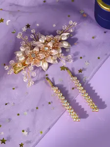 3-Pack Rhinestone Pearl Hair Clips, Simple One-Clip Side Clip Bangs Clip, Sweet Girl Hair Accessories for Women