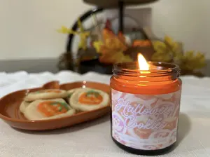 Halloween Cookie Candles Pumpkin Shaped Cookie