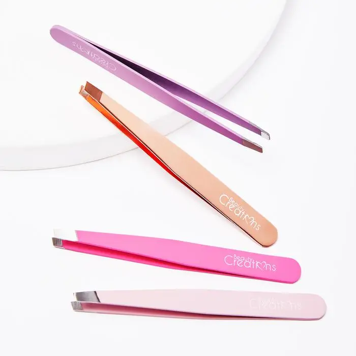 Beauty Creations Light Pink Rosegold Hot Pink Purple Tweezer Makeup Tool