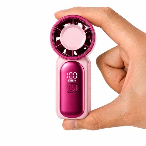 GMOX Mini Portable Handheld Fan, USB-C Rechargeable, 6-Speed, Digital Screen, Compact Cooling Airflow, Office & Travel Use, Cool Gadgets, Gifts for Him & Adulting Women, Portable Fans