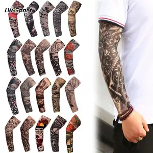 10Pcs Temporary Tattoo Cooling Arm Sleeves | TattooTok OutdoorTok SunSafeTok UPF UV Protection Sleeves | Nylon Spandex for Cycling Fishing Golf Hiking Outdoor Sports